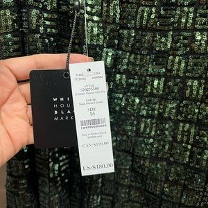 Emerald Green sequined knee length dress. NWT